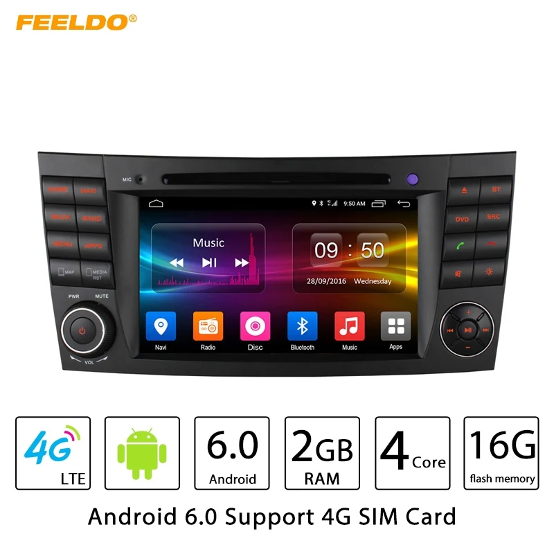 Excellent FEELDO 7" Android 6.0 (64bit) DDR3 2G/16G/4G LTE Car DVD GPS Radio Head Unit For Mercedes Benz E W211/E200/E220/E240/E270/E280 0 Excellent FEELDO 7" Android 6.0 (64bit) DDR3 2G/16G/4G LTE Car DVD GPS Radio Head Unit For Mercedes Benz E W211/E200/E220/E240/E270/E280 0