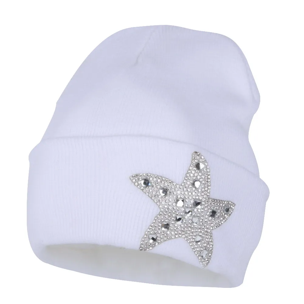 Дизайн, женские шапочки со звездами, зимние шапки, для девушек, на каждый день, skullies, блестящие стразы, прозрачная Роскошная шапочка, женская модная зимняя шапка