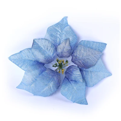 3 Цвета искусственный цветок Материал Рождественский цветок пуансеттии украшения - Цвет: Синий