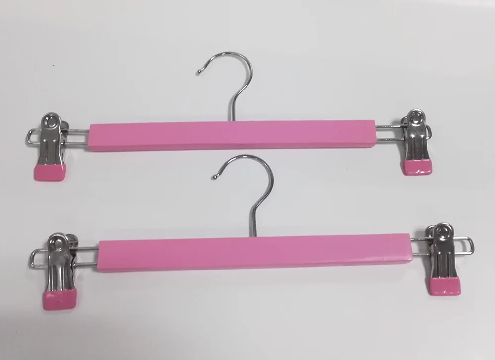 Hangerworld Pink Wooden Pants Hanger, Pink Skirt Hanger For Girl (12