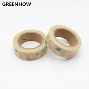 

GREENHOW Nice Paper Origami Cranes Washi Tape Floral Masking Tapes Decorative Stickers Diary Deco Scrapbooking Sticker 8082
