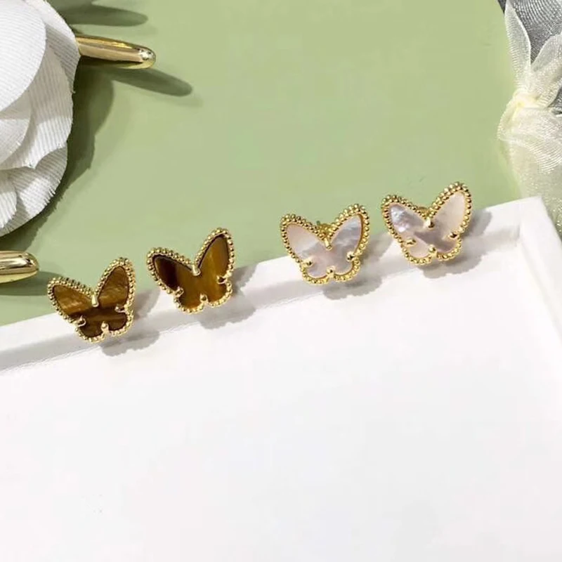 

New Brand Pure 925 Sterling Silver Jewelry For Women Butterfly Earrings Small Heart Earrings Cute Fashion Party Silver Jewelry