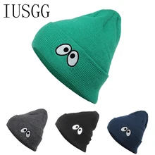 Eroupean стильная зимняя теплая шапка с рисунком Больших Глаз, стиль, хип-хоп шапка, мужские теплые вязаные шапки для женщин, Gorras, повседневная спортивная шапка