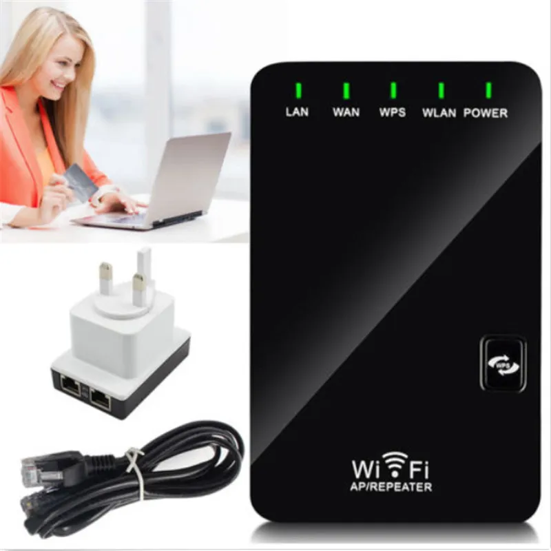 

Wireless Wifi Extender Repeater/Router 2.4G 300Mbps Range Expander Signal Booster Extender WIFI Wps Encryption UK Plug