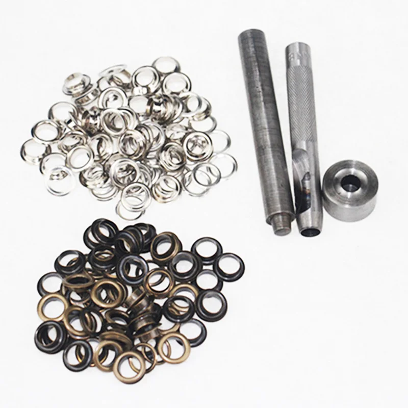 100 Set Metal Eyelets Grommets DIY Eyelet Punch Die Tool Set for