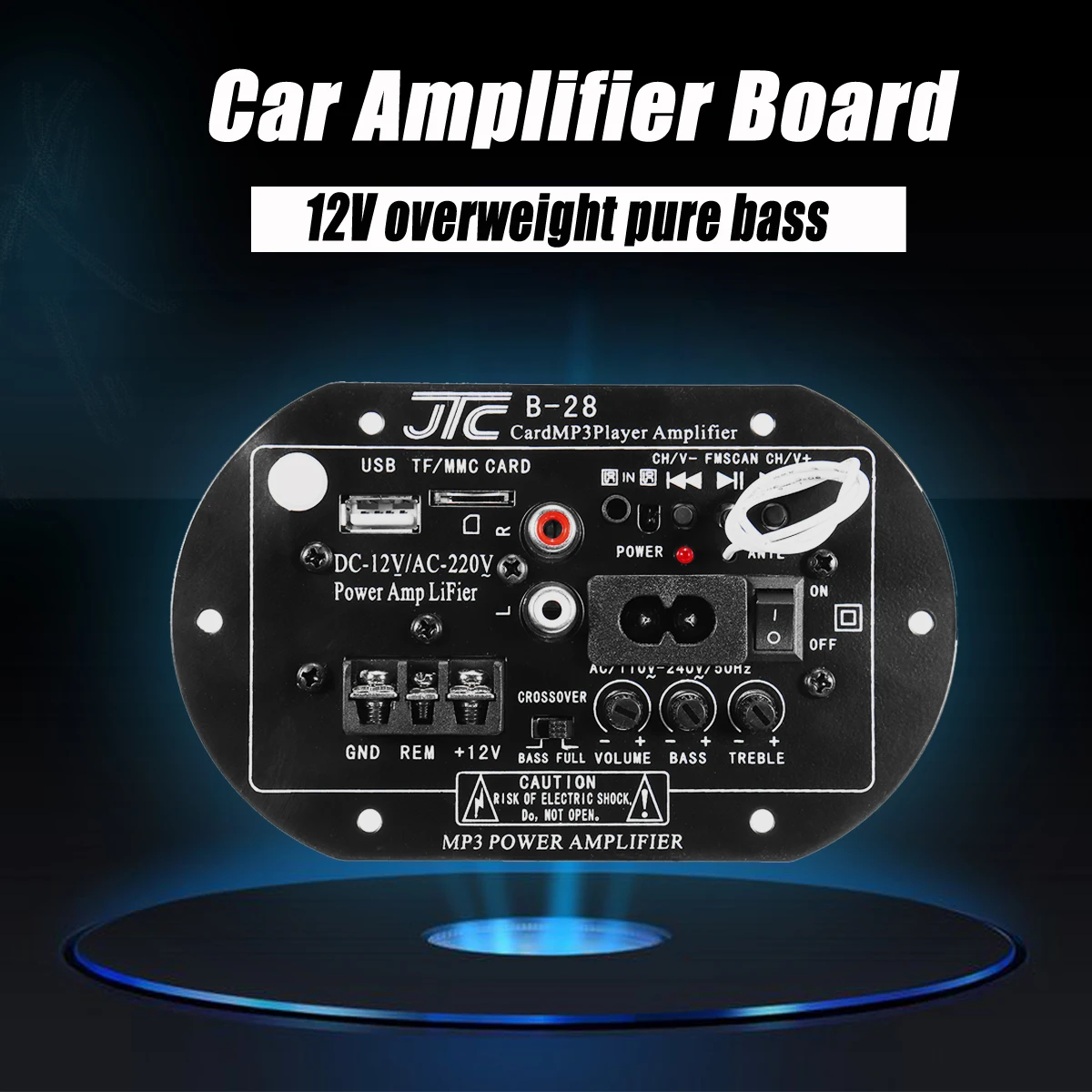 

Bluetooth Power Amplifier High Power 12V220V Low-Tone Power Amplifier Board Household Car-Mounted Audio Circuit Board