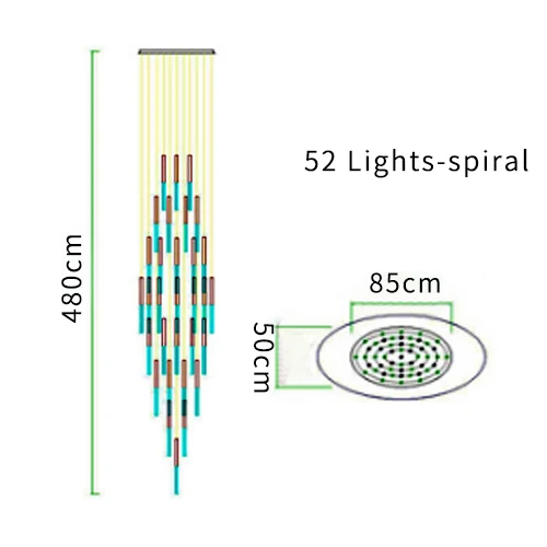 Youlaike светодиодный светильник-Люстра для лестницы, золотое украшение для дома, спиральный дизайн, хрустальный светильник, роскошный светильник для гостиной, светильники - Цвет абажура: L85W45H480cm