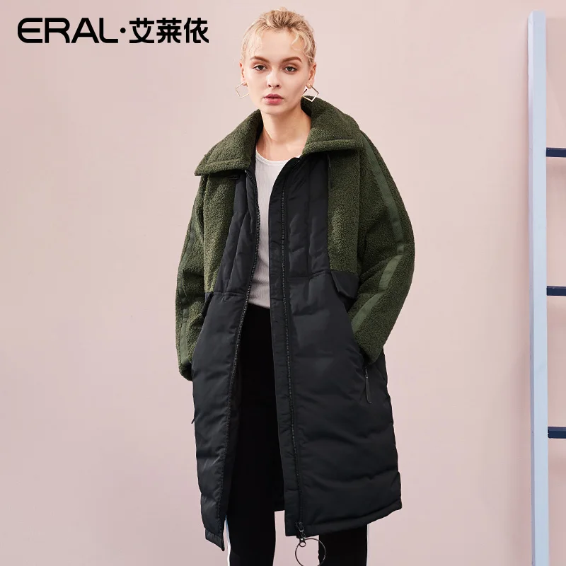ERAL Для женщин пальто зима толстый длинный поярок сращены Повседневное