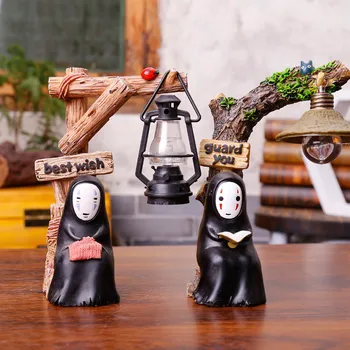 

Creative Resin LED Night Light Exquisite Anime Spirited Away Faceless Men Hand-made Table Lamp Desktop Decoration Doll Gifts