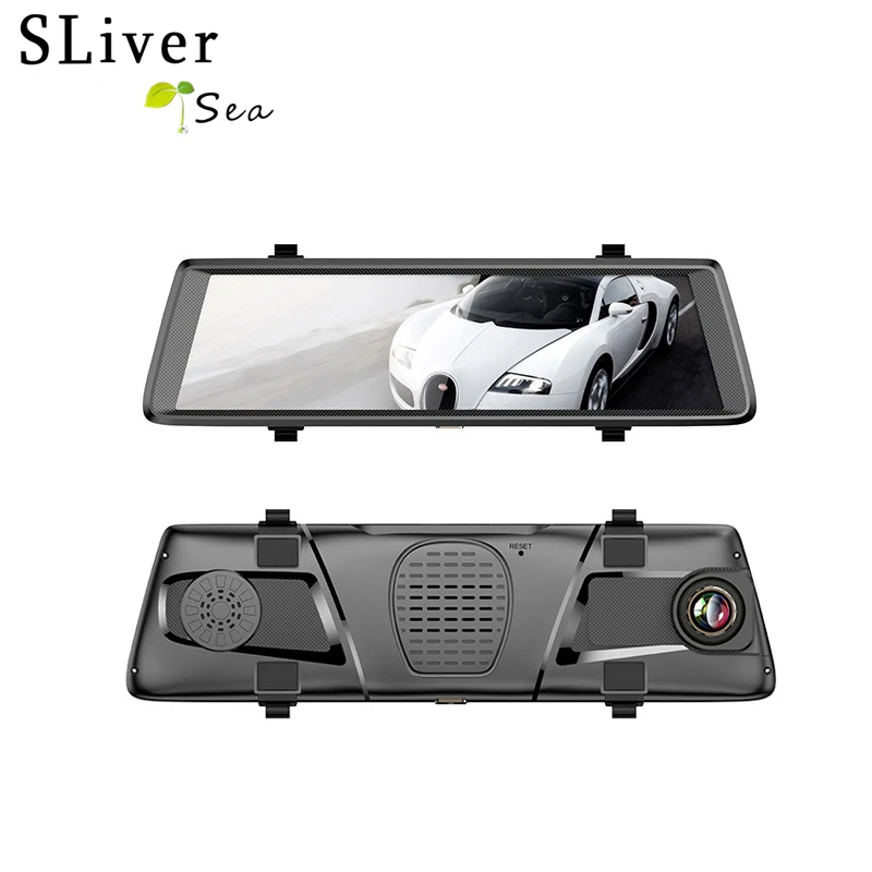 

SLIVERYSEA 10" Full Mirror Touch Dual Lens FHD 1080P Car DVR 1:1 Split View Rearview Mirror Camera Automobiles Drive Recorder