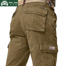 Брендовые осенне-зимние мужские брюки карго высокого качества, теплые длинные военные брюки, мужские тактические брюки размера плюс 30-44