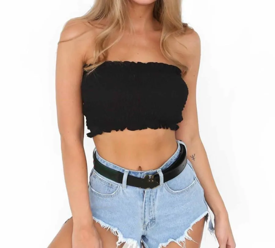 Sexy Cropped Shirt Women Seamless Solid Short Tube Top Layering Bandeau