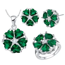 925 наборы из стерлингового серебра Цвет Кристалл для женщин Свадебные украшения 925 Серебряные стразы ожерелье серьги кольцо для женщин