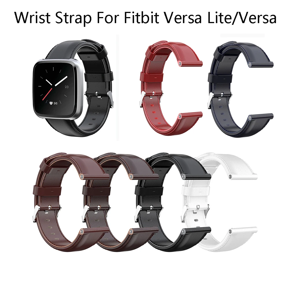 

Wrist Strap 120MM Length Replacement For Fitbit Versa Lite/Versa 23MM Leather Watch Strap Band Wristband Sport Smartwatch Band