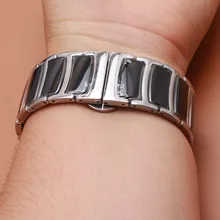 Модные Нержавеющая сталь с Керамика для ремешка часов браслеты часы браслет черный/20 мм/22 мм для мужчин кожаные ремешки подходит шестерни S2 S3