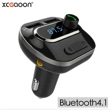 XCGaoon Bluetooth 4,1, автомобильный набор, Handsfree, набор MP3 плеер FM передатчик с 2 портами(стандарт 5V 3.4A, Поддержка TF Card и U disk и AUX линейный выход