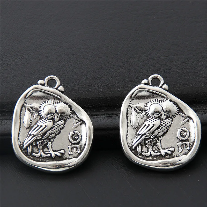 

15pcs Antique Silver Geometric Shape Owl Charms Animal Pendant Making Fit Jewelry Handmade Necklace Supplies Cafts 19x24mm A3060