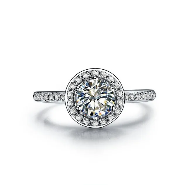 OEM Customized 18Karat Jewelry 3CT Solid 750 White Gold Engagement Ring Synthetic Diamonds Positive Moissanite Wedding | Украшения и