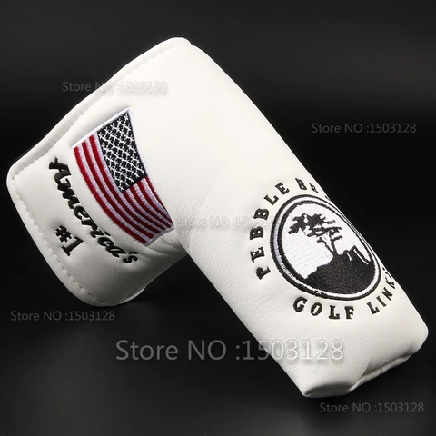 Encerramento para Lâmina Taco de Golfe Nova Americano Bandeira Longo Lifetree Branco Golf Putter Capa Headcover Frete Grátis Eua No.1
