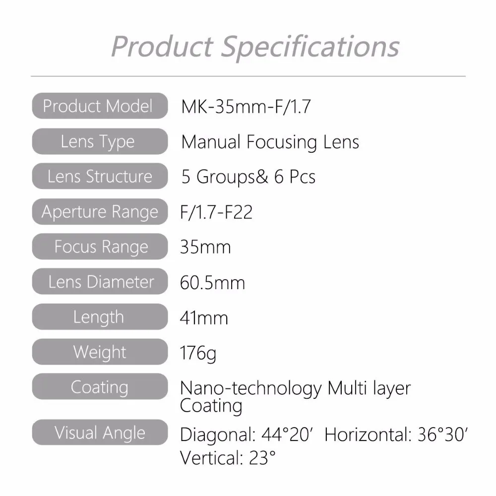 MEKE Meike 35 мм f1.7 объектив с ручной фокусировкой и большой диафрагмой Для