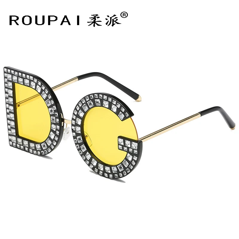 ROUPAI Diamond негабаритных солнцезащитные очки Для женщин квадратный поляризационные