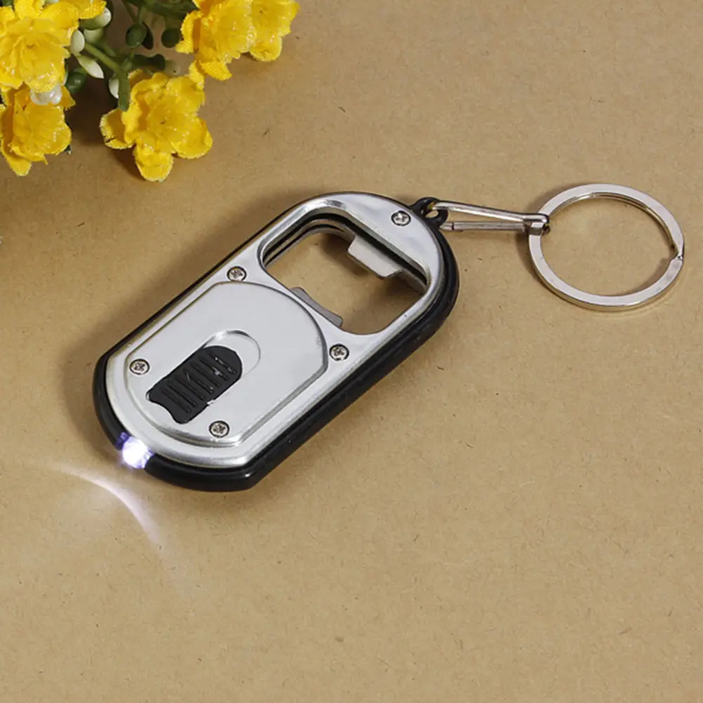 Multi Purpose 2 in 1 Keychain Key Ring LED Light Flashlight Torch
