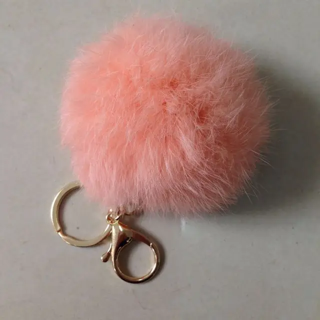 pocket pendant real fur LISANNIDesign rabbit fur bommel pendant leather LISANNI keychain fur accessories genuine leather