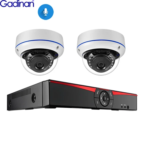 8CH NVR and 2Cameras Gadinan 8CH 4MP POE NVR Камера безопасности комплект системы H.265 аудио запись ip-камера ИК Купол Открытый водонепроницаемый CCTV комплект видеонаблюдения - Цвет: 8CH NVR and 2Cameras