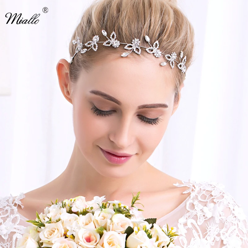 

Miallo Special Offer Headbands Trendy Zinc Alloy Plant Bridal Hair Vine Crystal Tiara Crown Wedding Comb Headpiece HS-J4222