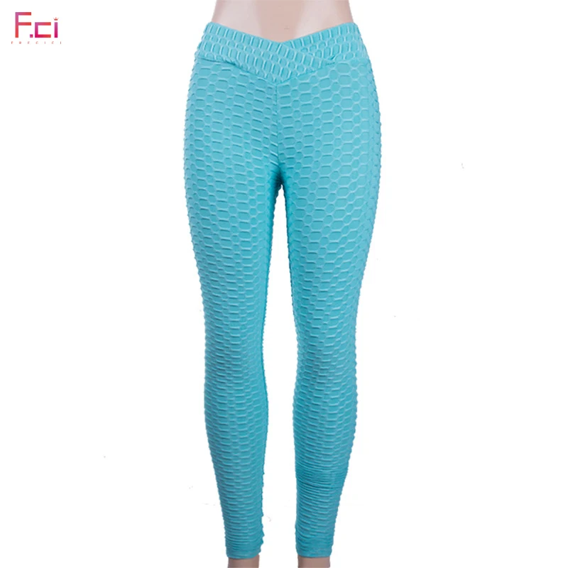 Bubble Waffle Leggings Women Fashion V 