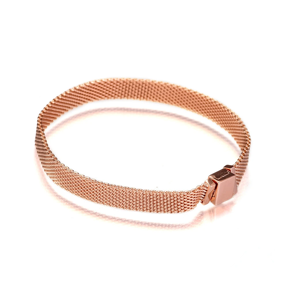 

New Reflexions Bracelets for Women & Men Fashion Rose Golden Charms Bracelets Reflexion Sterling Silver Jewelry Beaded Bracelets