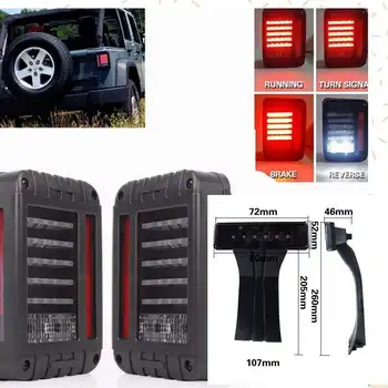 

Diamond Clear LED Tail Light & Clear Lens Red 3rd LED Brake Light For Jeep Wrangler JK JKU 2007 - 2017