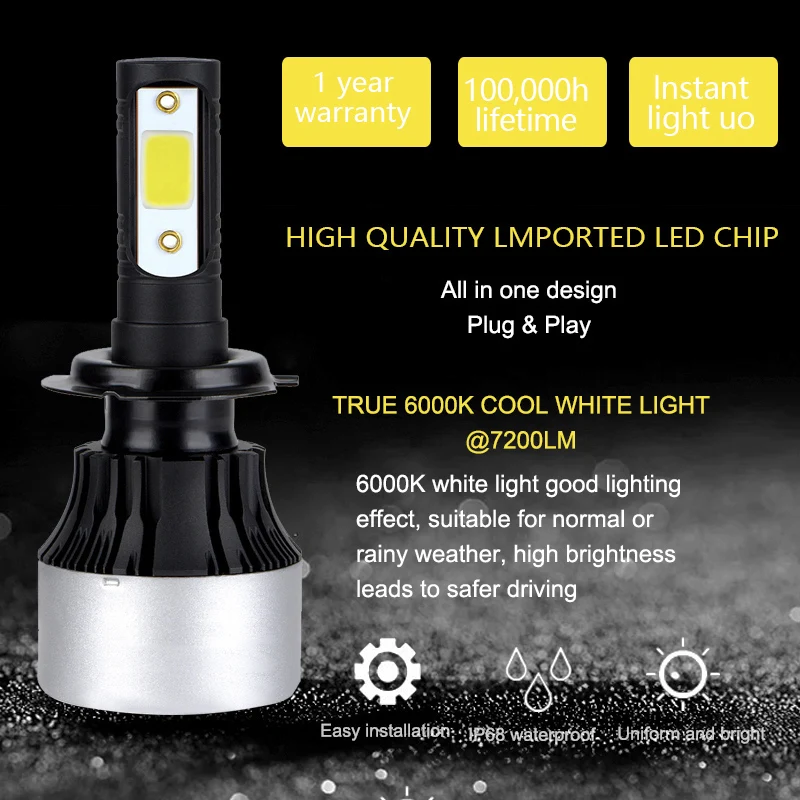 

AUYINLIAN H11/H8/H9/H4/HB2/H1/9005/9006/HB4 /h7 led new 2018/bulb/4300k/headlight/mini/headlight bulbs/car led lamp h7