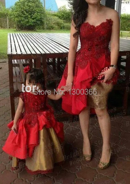 New Arrival Sweetheart Liqued Lace Sequined Custom Made New Arrival Sweetheart Liqued Lace Sequined Custom Made Prom Party Gowns Mother Daughter Matching Red Dresses In From Weddings