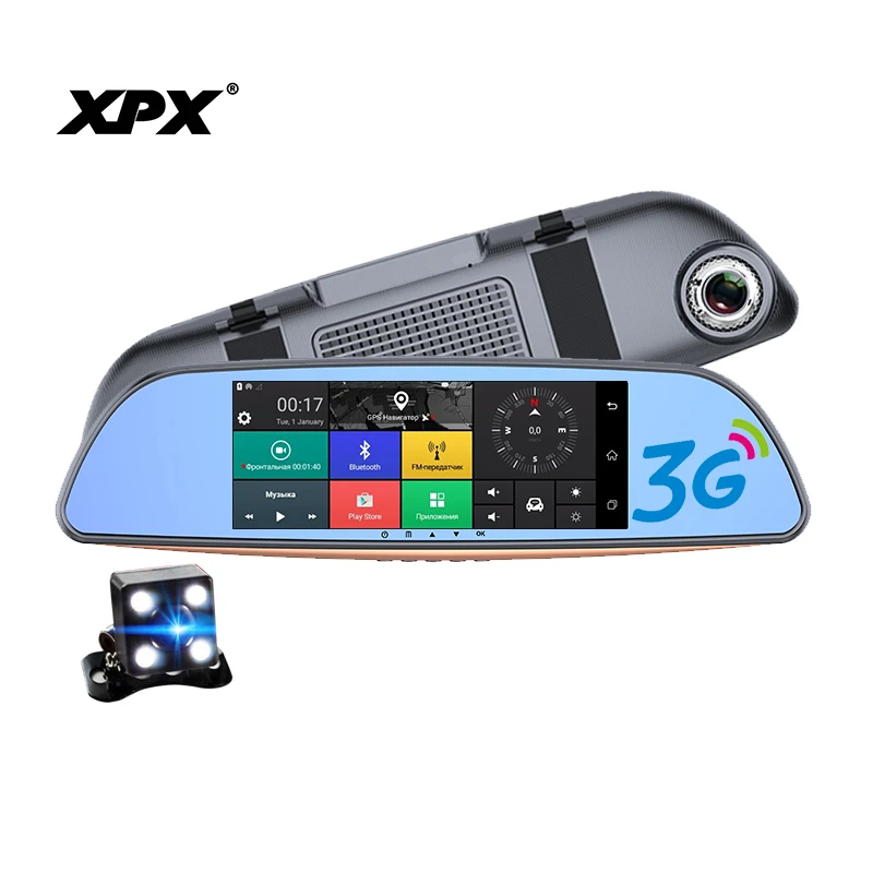 

Dash cam DVR Car dvr mirror 3G 7" IPS screen Full HD 1080P Rear view camera Dashcam Car camera 3 in 1 Android5.0 Dvr car