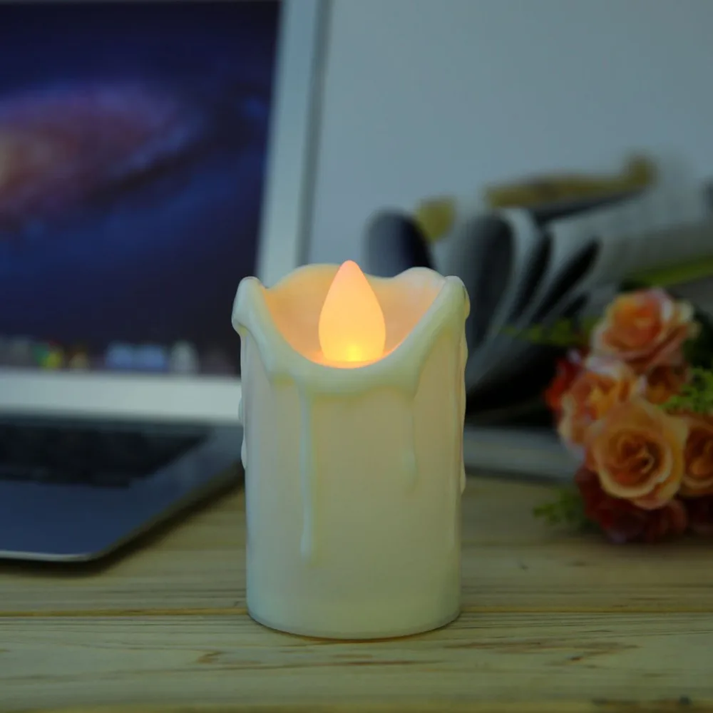 

HC-005B Tears Style Hard Flame Head 105MM Height Remote Control Electronic Flame Candles For Romantic Birthday