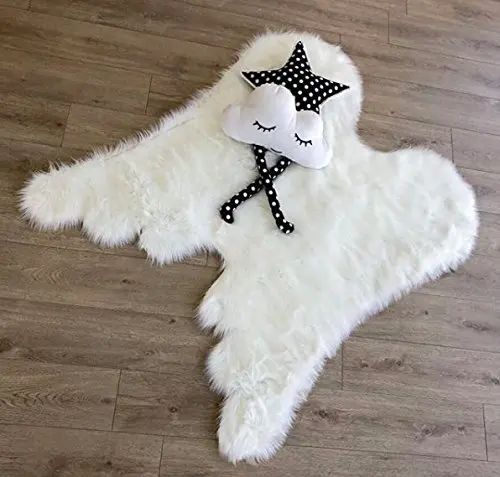 Us 29 99 20 Off Super Soft Angel Wings Faux Fur Rug For Girls Room Faux Sheepskin Rug Gift Idea For Kids Room Children Bedroom Baby Nursery In Rug