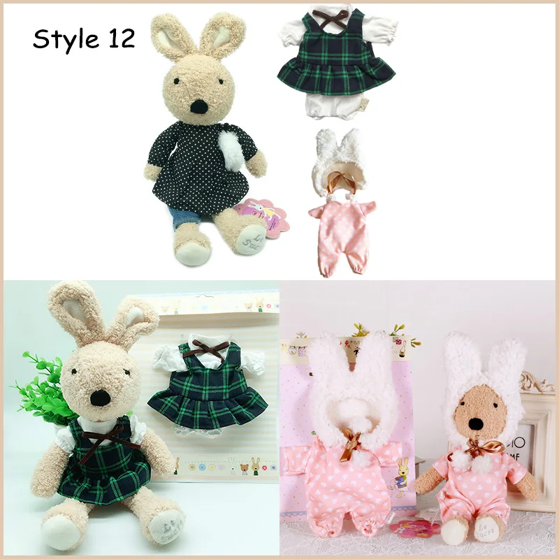 Coelho de Pelúcia Bonecas com Roupas Bicho de Pelúcia Macios para Crianças Presentes para o para o Ano Kawaii Coelho Mudança Brinquedos Meninas Crianças Brinquedos Ano Novo 13 High Quality plush doll