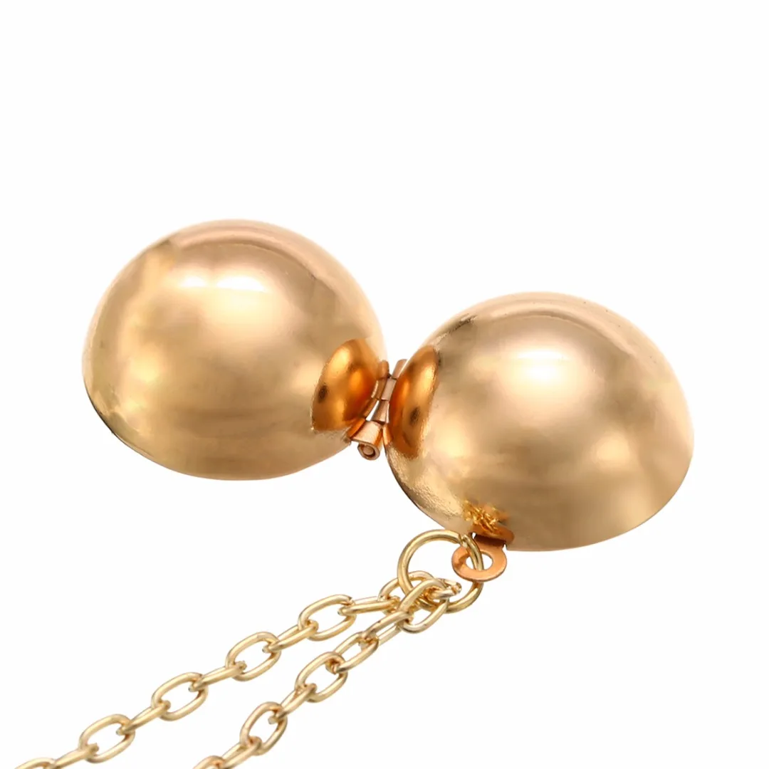 Charm Vintage lady Secret Message Ball Locket Silver Gold Pendant Necklace Jewelry Make A Love Confession Sweater Necklace Gift