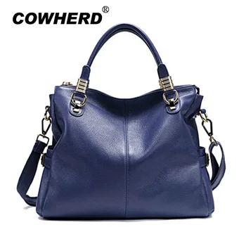 

Newest Candy Colors Handbags for Women First Layer Genuine Cow Leather Fashion All-match Lady Tote Messenger Bags bolsos 0951
