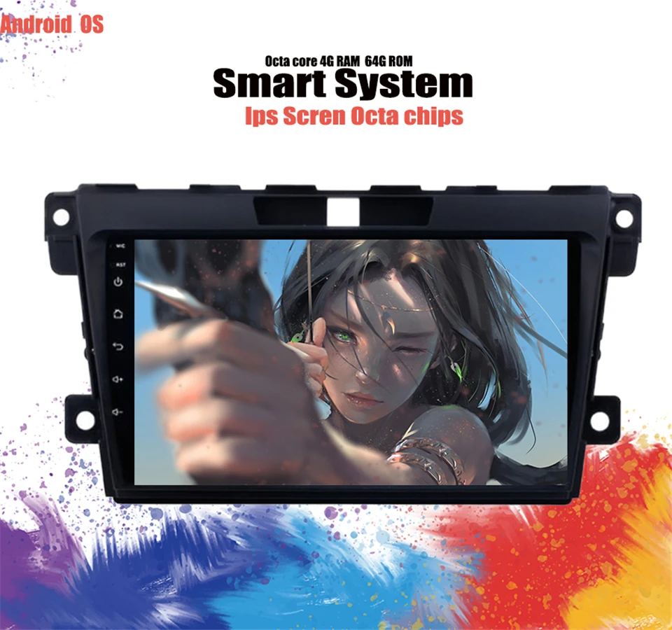 

2Din 9" Android 9.0 Car Radio For MAZDA CX-7 2007 2008 2009 2010 - 2012 2013 2014 GPS Multimedia Player 4+64GB Carplay Head Unit