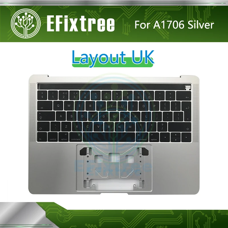 Великобритания Серебряный Topcase C корпус подставка для Macbook Pro retina 13 ''A1706 Топ чехол с раскладкой клавиатуры английский