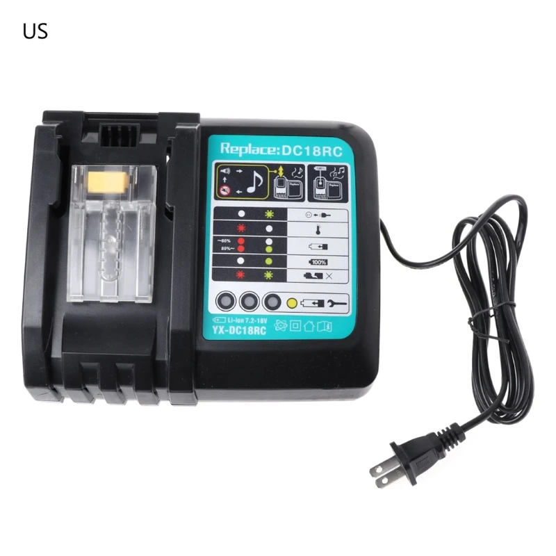 

3A Li-ion Battery Charger For Makita DC18RC BL1830 BL1815 BL1840 BL1850 14.4-18V