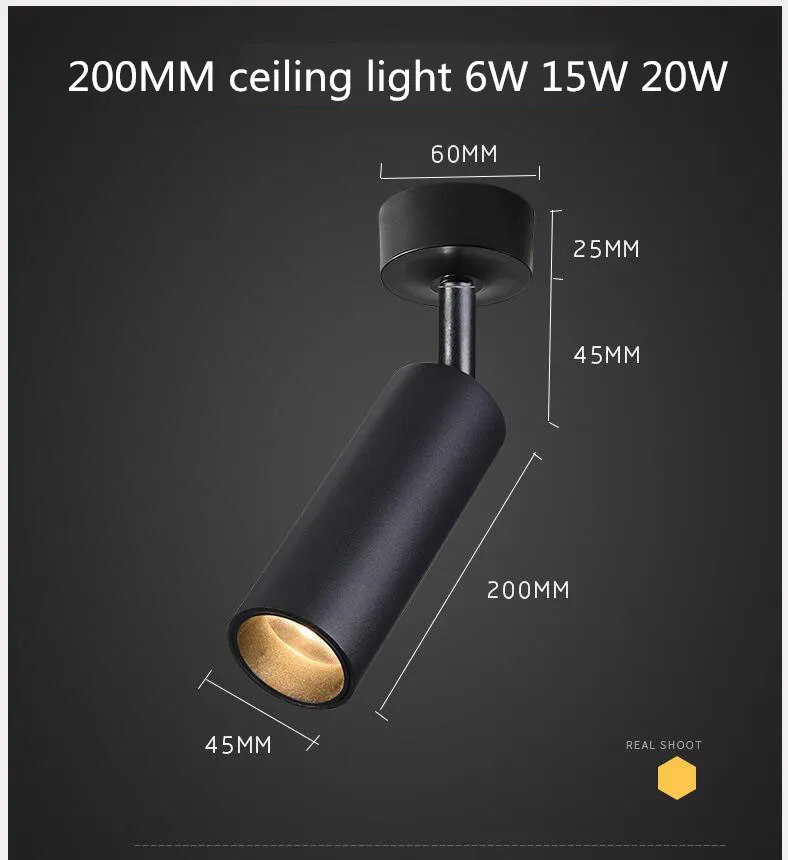 6 Вт 14 Вт 24 Вт светодиодный COB светильник поверхностного монтажа AC85-265V Регулируемый 360 градусов точечный светодиодный потолочный светильник