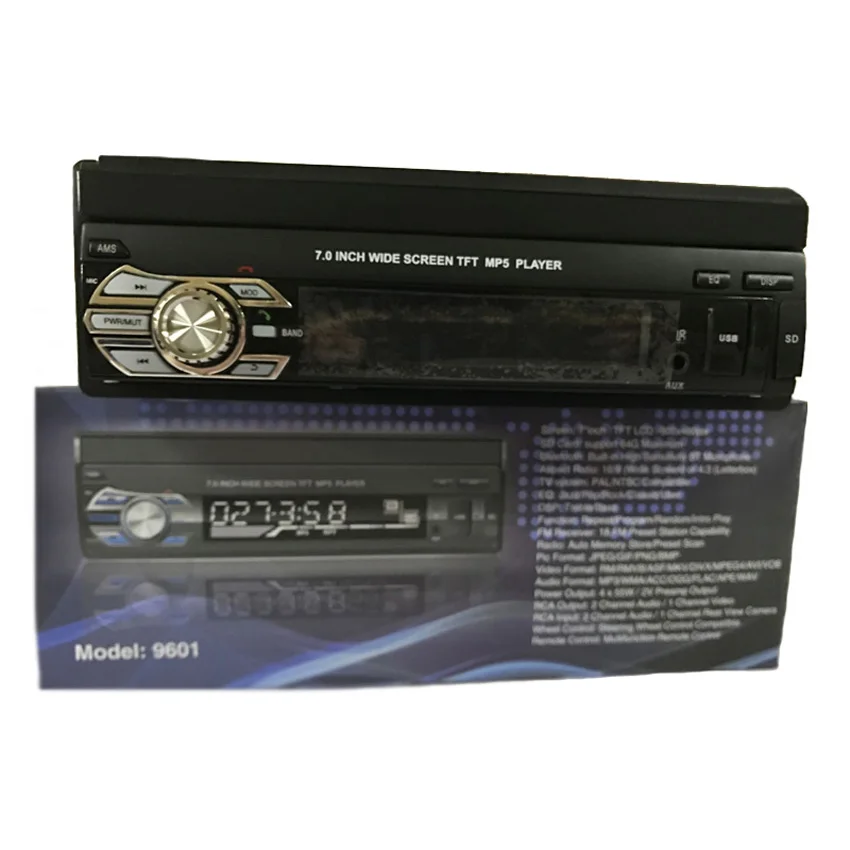 1 DIN стерео радио MP4 gps навигация двойной экран HD 7 дюймов выдвижной сенсорный монитор Bluetooth SD USB зарядное устройство