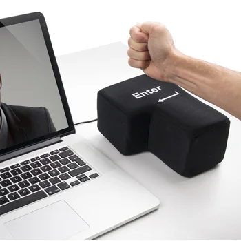 

MYHOESWD Funny Tricky Vent Toys Office USB Enter Key Computer Large Enter Anti-Stress Key Button for Laptop Novelty Squeeze Toys