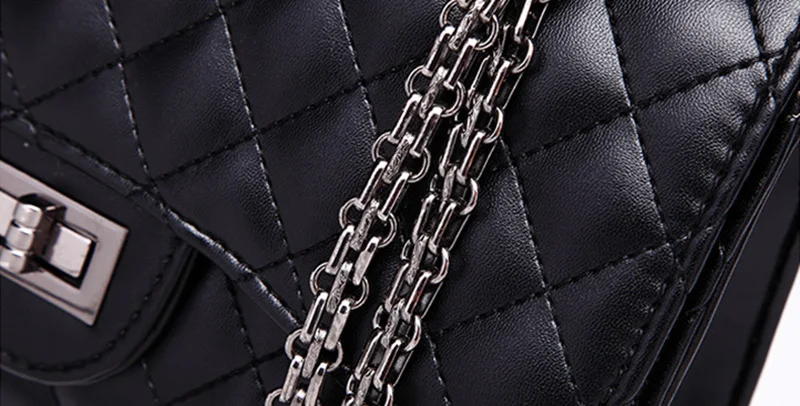 Women Plaid Shoulder Bags PU Leather Chain Female Handbags Designer Ladies Evening Party Quilted Crossbody Bag Bolsa SS0326 (9)