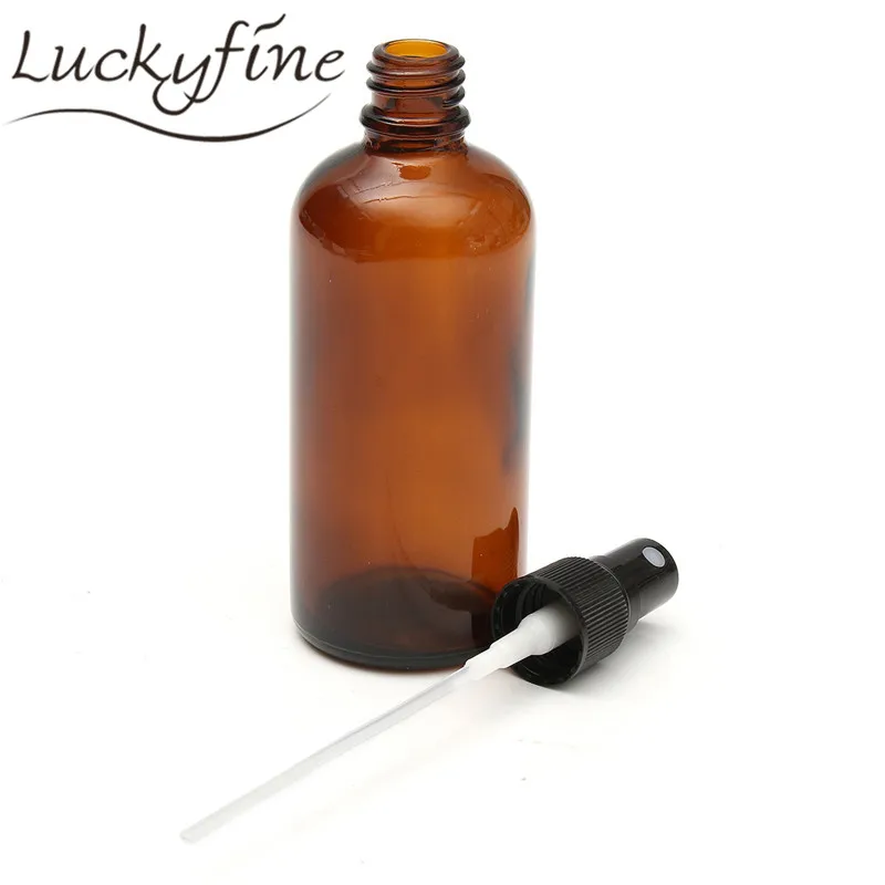 100ml Glass Amber Lotion Pump Atomizer Bottle Essential Oil Perfume