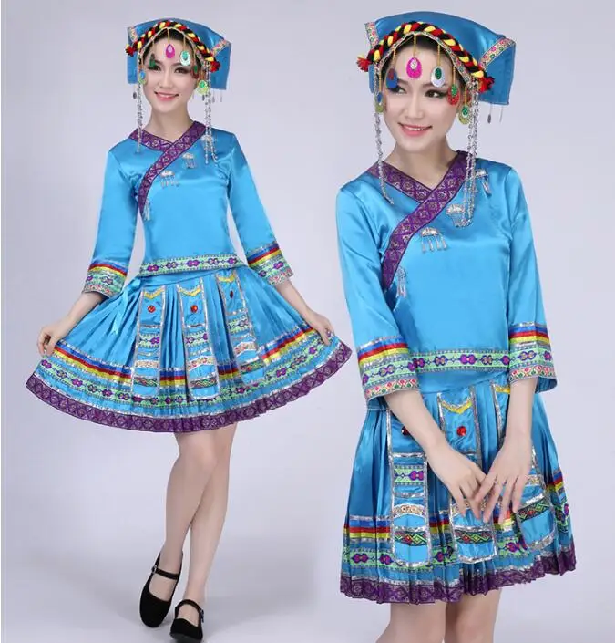 Мяо Танцы одежда 2017, Новая мода Классический стиль меньшинств женская одежда