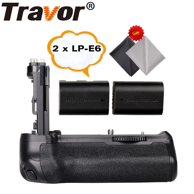 Travor Battery Grip Holder for Canon EOS 70D 80D DSLR Camera as BG-E14 +2pcs LP-E6 battery+2pcs Microfiber Cleaning Cloth Travor Battery Grip Holder for Canon EOS 70D 80D DSLR Camera as BG-E14 +2pcs LP-E6 battery+2pcs Microfiber Cleaning Cloth